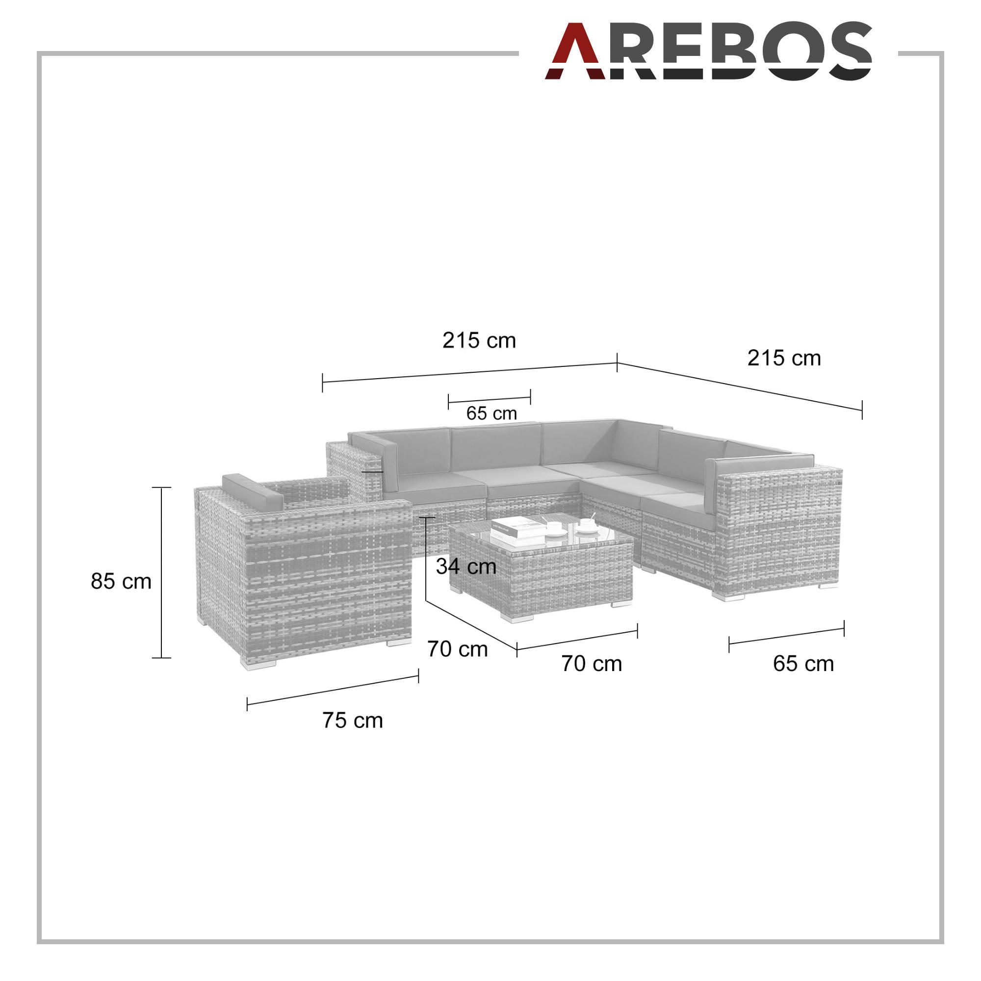 Arebos Polyrattan Gartenmöbel Gartenset Lounge Garnitur Set Sitzgruppe  