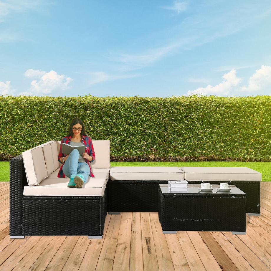Arebos Polyrattan Gartenmöbel Gartenset Lounge Garnitur Set Sitzgruppe  