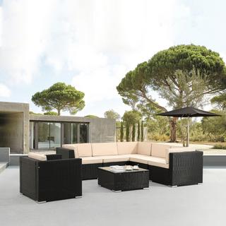 Arebos Mobilier de jardin polyrotin Ensemble d'extérieur Ensemble salon lounge  