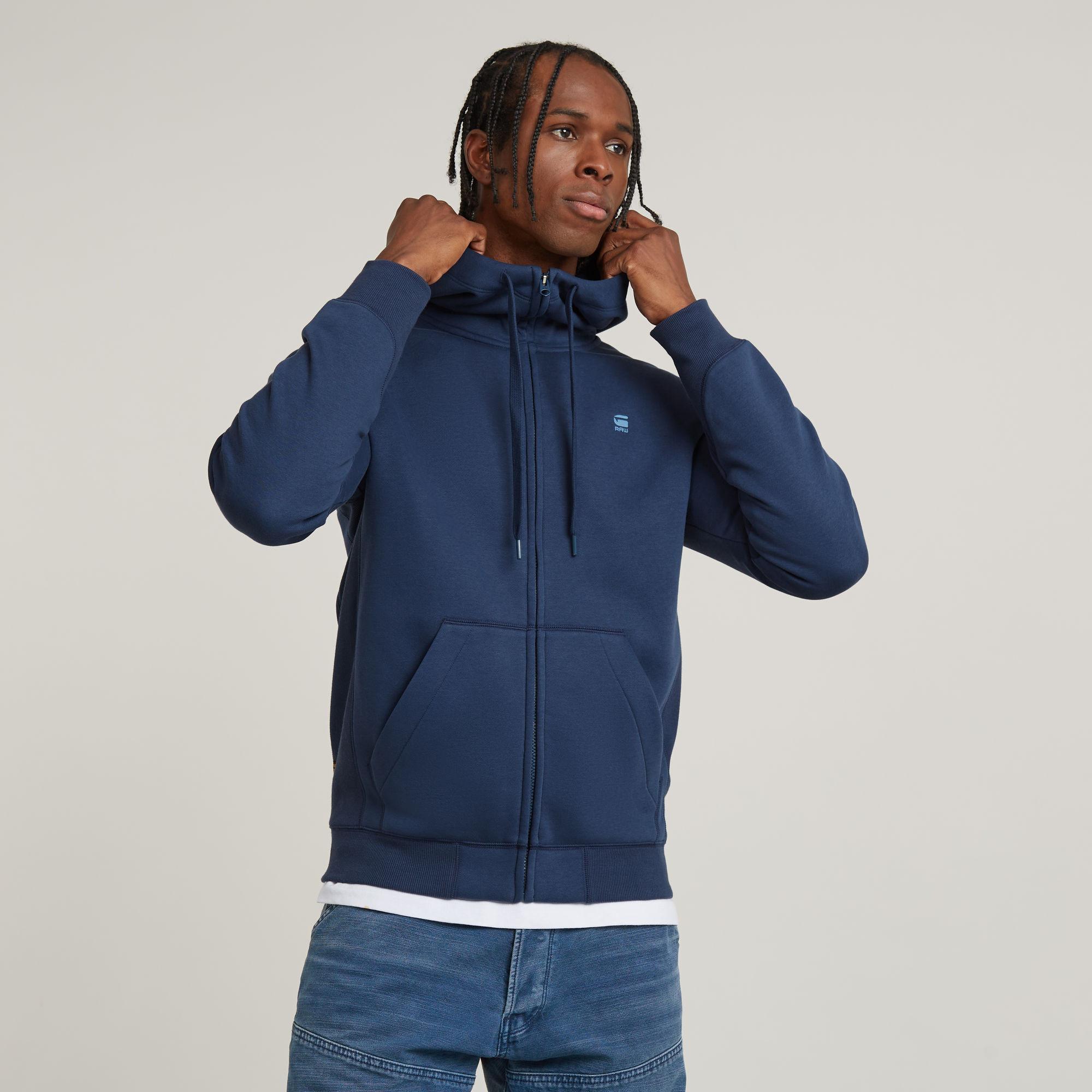 G-STAR RAW  felpa con cerniera a cappuccio premium core 