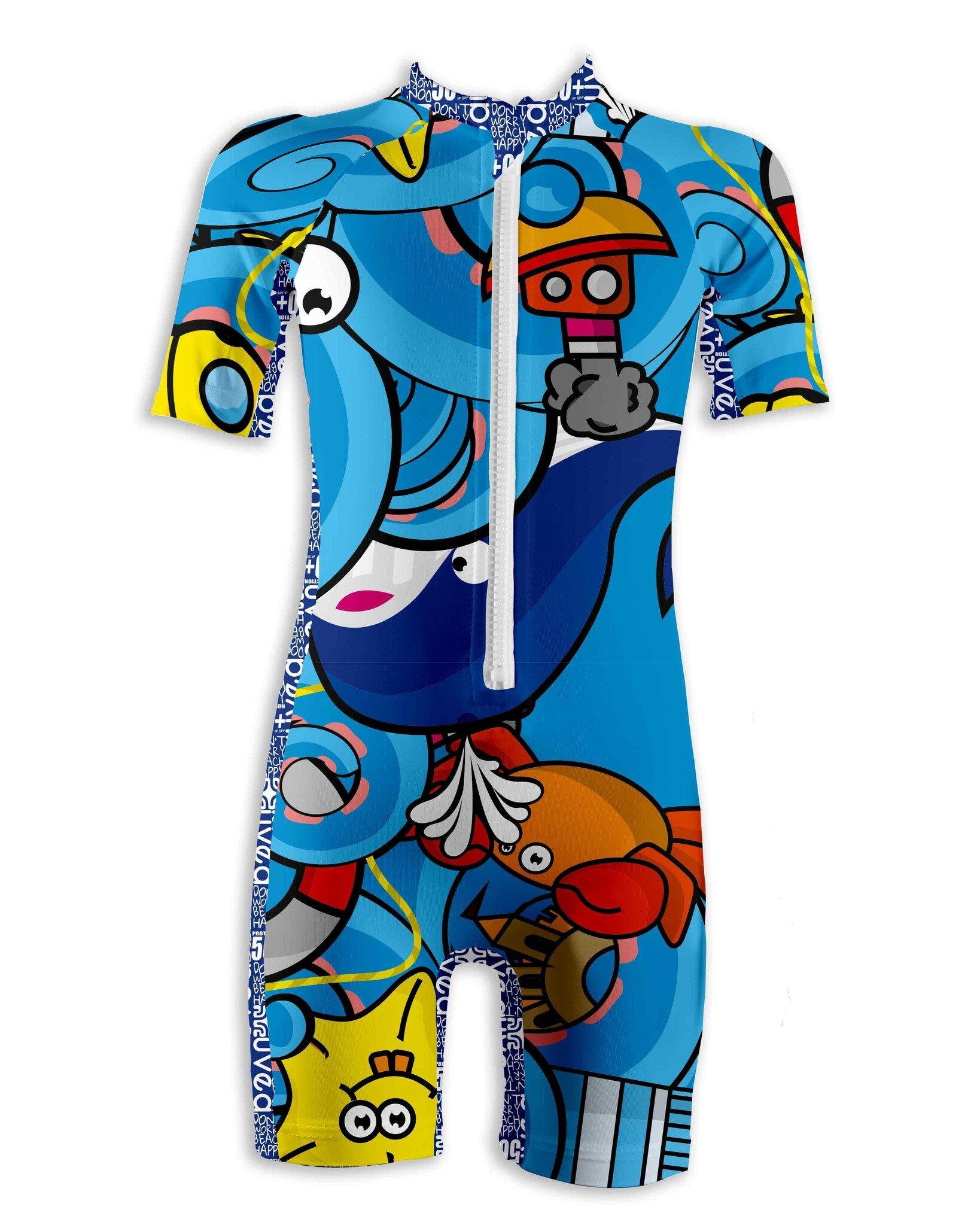 Image of Kinder Badeanzug Monaco La Mer Monte Unisex Blau 92-98