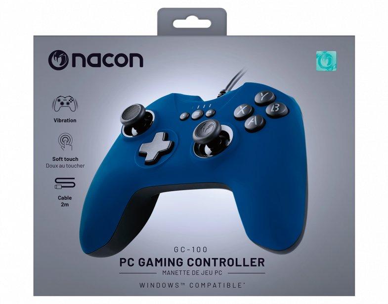 nacon  PCGC-100BLUE Gaming-Controller Blau USB Gamepad Analog PC 