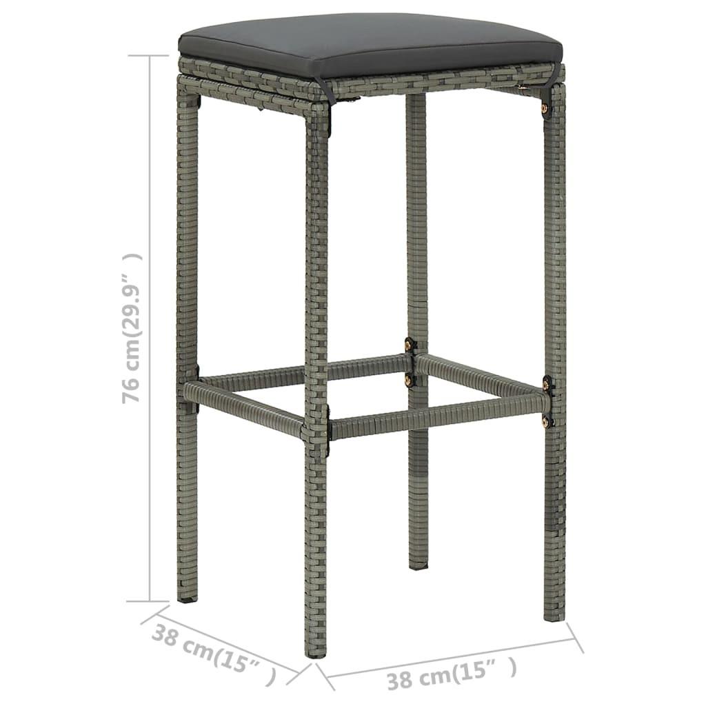 VidaXL Tabouret de bar rotin synthétique  