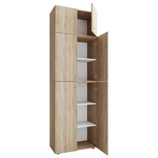 VCM Armoire à chaussures en bois XXL Armoire à vêtements Grande armoire à chaussures Armoire d'entrée Lona 5f A  