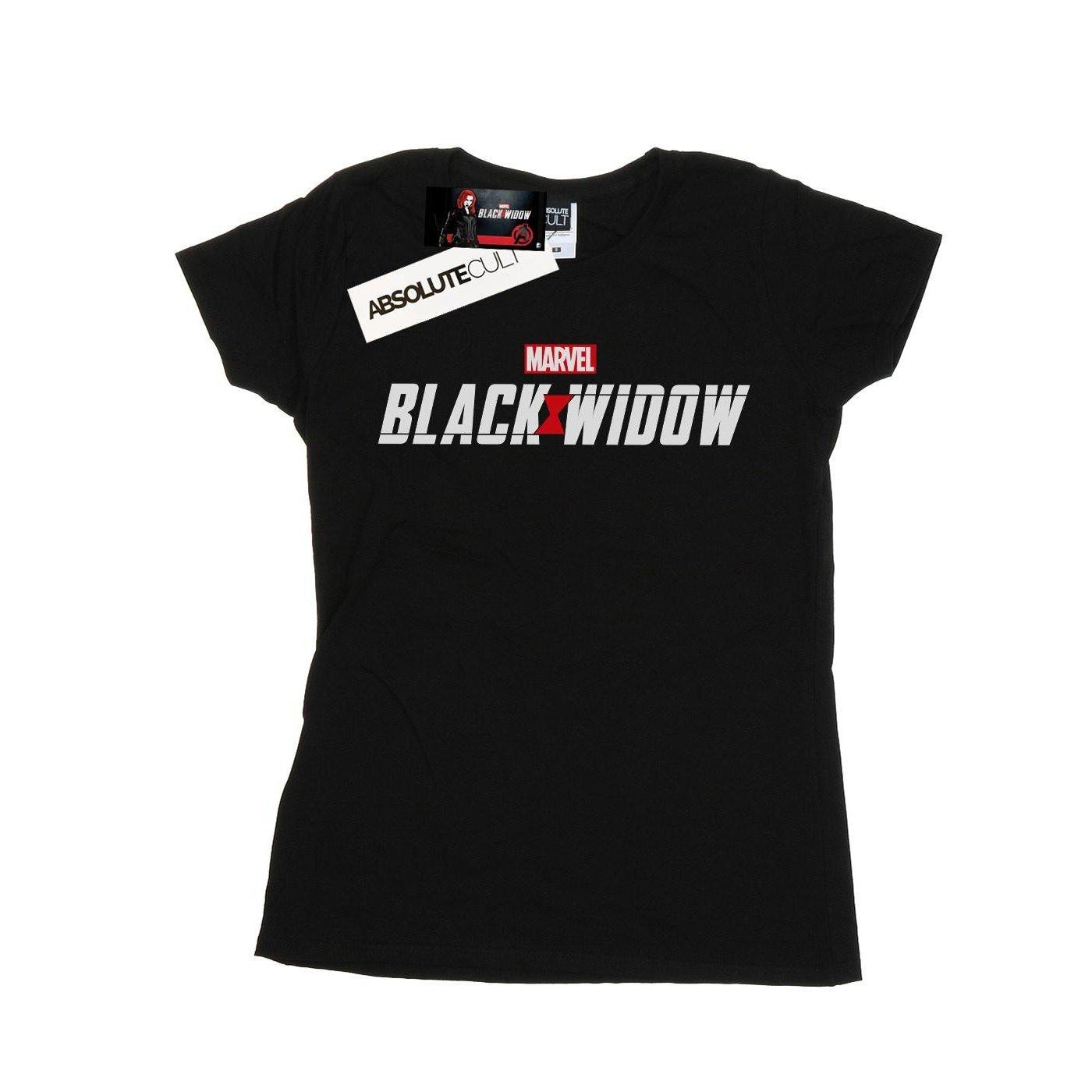 Image of Black Widow Movie Logo Tshirt Damen Schwarz S