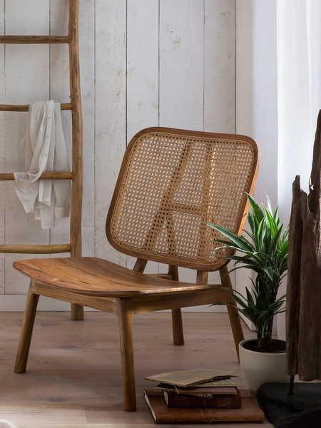 mutoni Sedia poltrona rattan teak naturale  