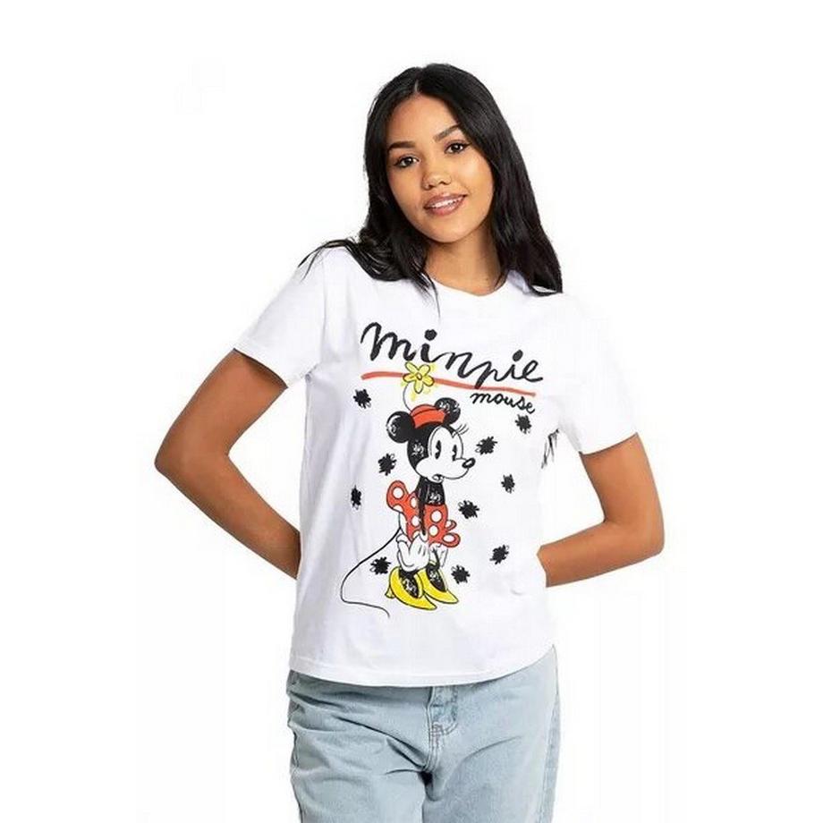 Disney Minnie Mouse T-Shirt Imprimé Gribouillis Floral  