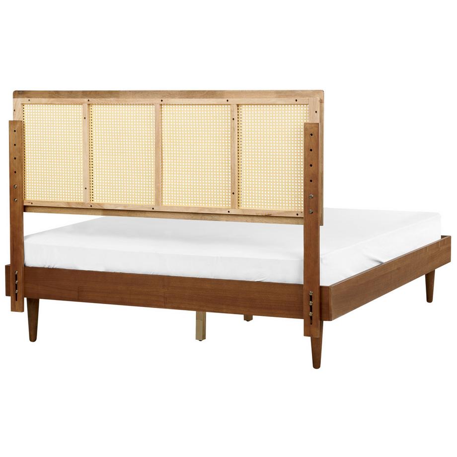 Beliani Lit avec LED en Bois d'hévéa  AURAY  