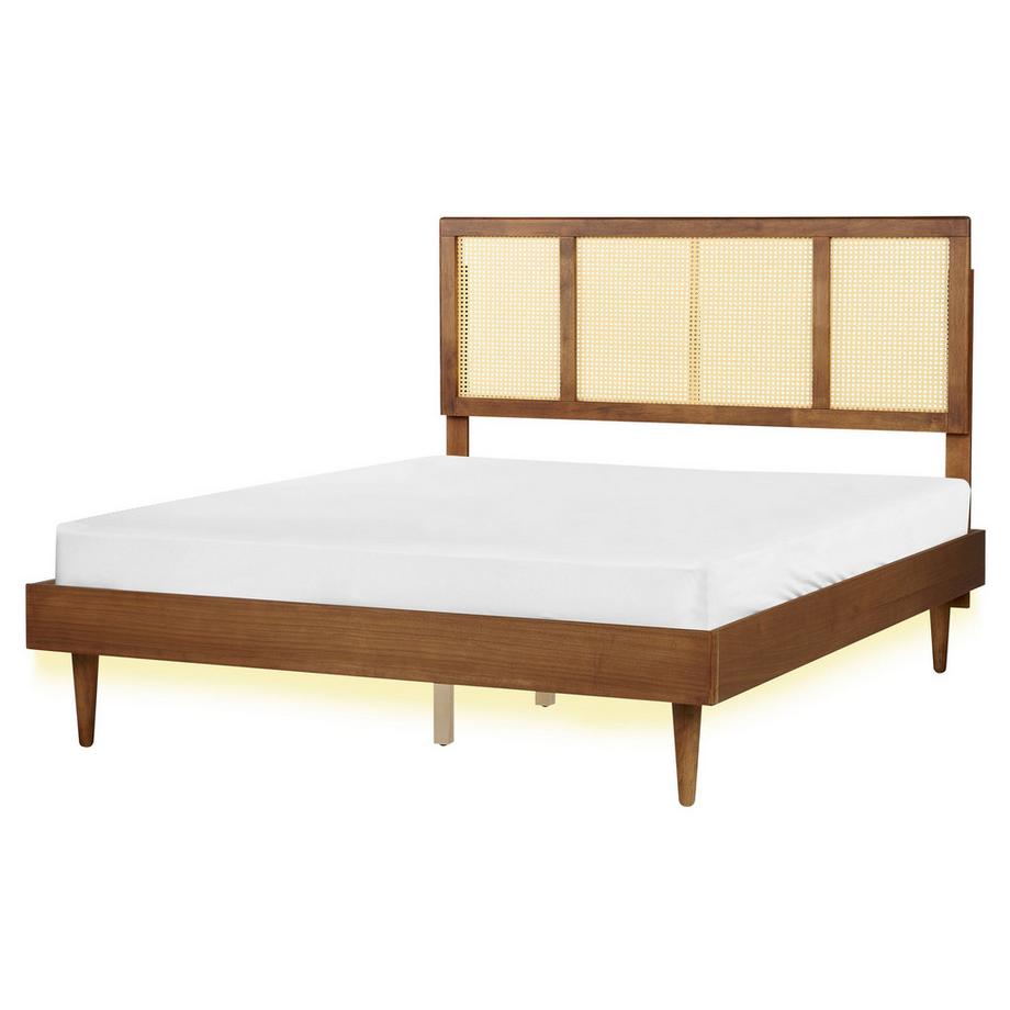 Lit avec LED en Bois d'hévéa  AURAY