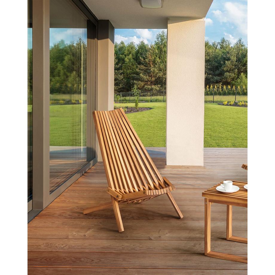 Beliani Lot de 2 chaises de jardin en Acacia Moderne BELLANO  