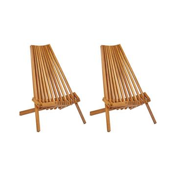 Lot de 2 chaises en Acacia Moderne BELLANO