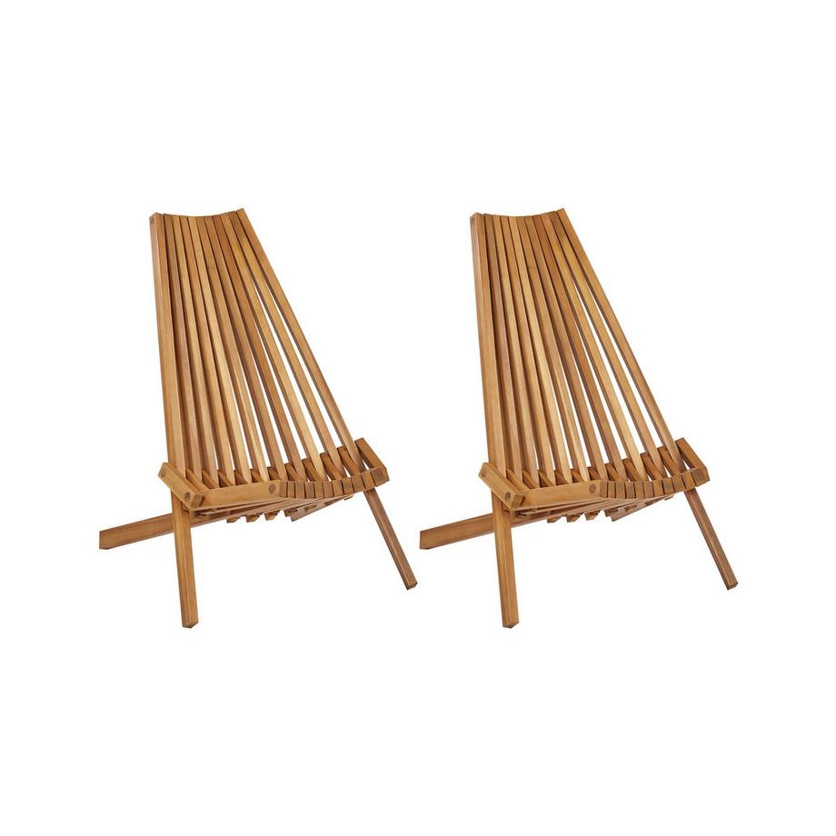 Beliani Lot de 2 chaises de jardin en Acacia Moderne BELLANO  