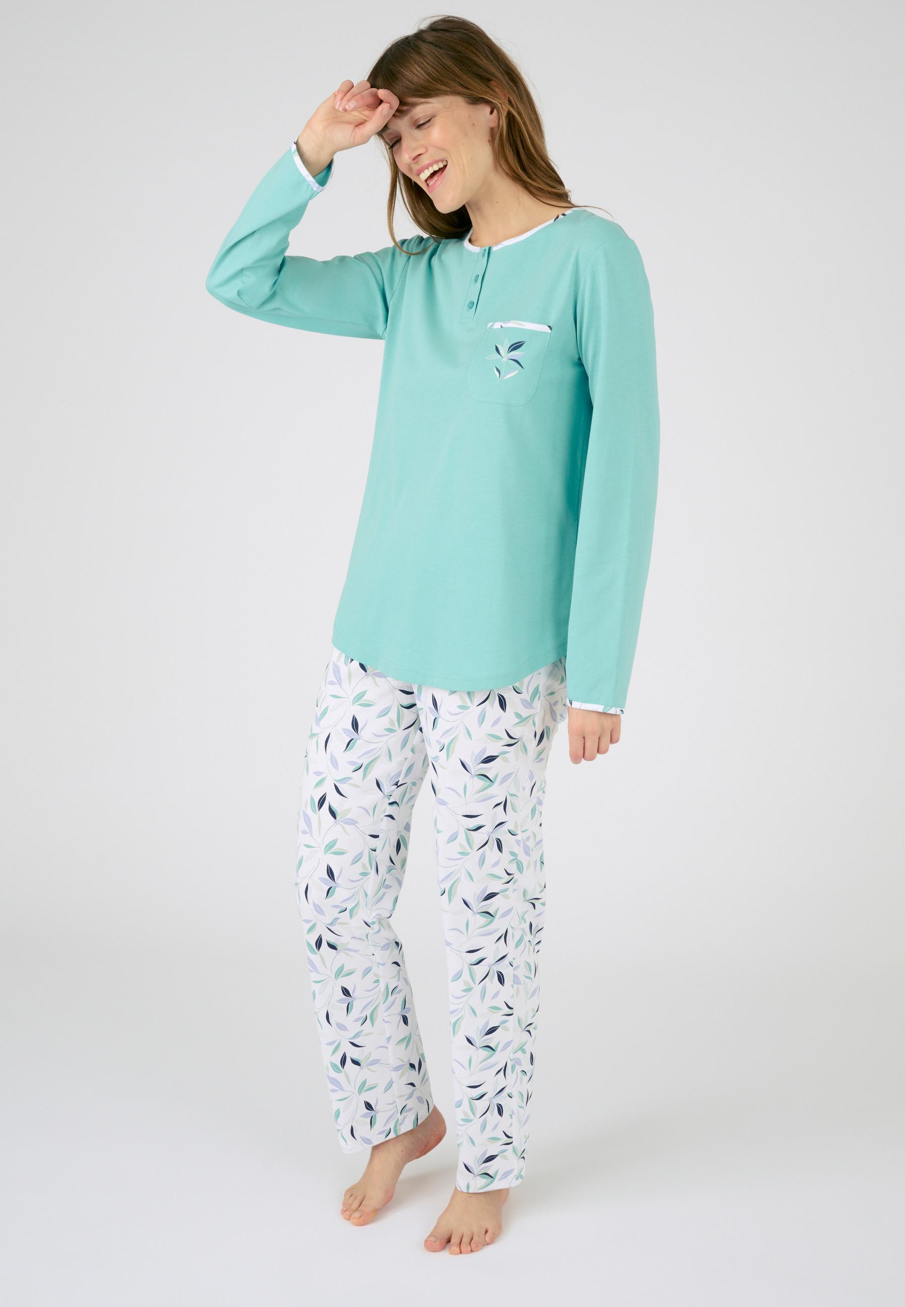 Damart  Lot de 2 pyjamas maille jersey pur coton peigné. 