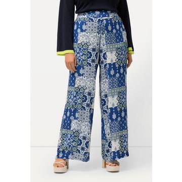 Pantalon Rose, mélange d'imprimés. Taille confortable et jambe droite.