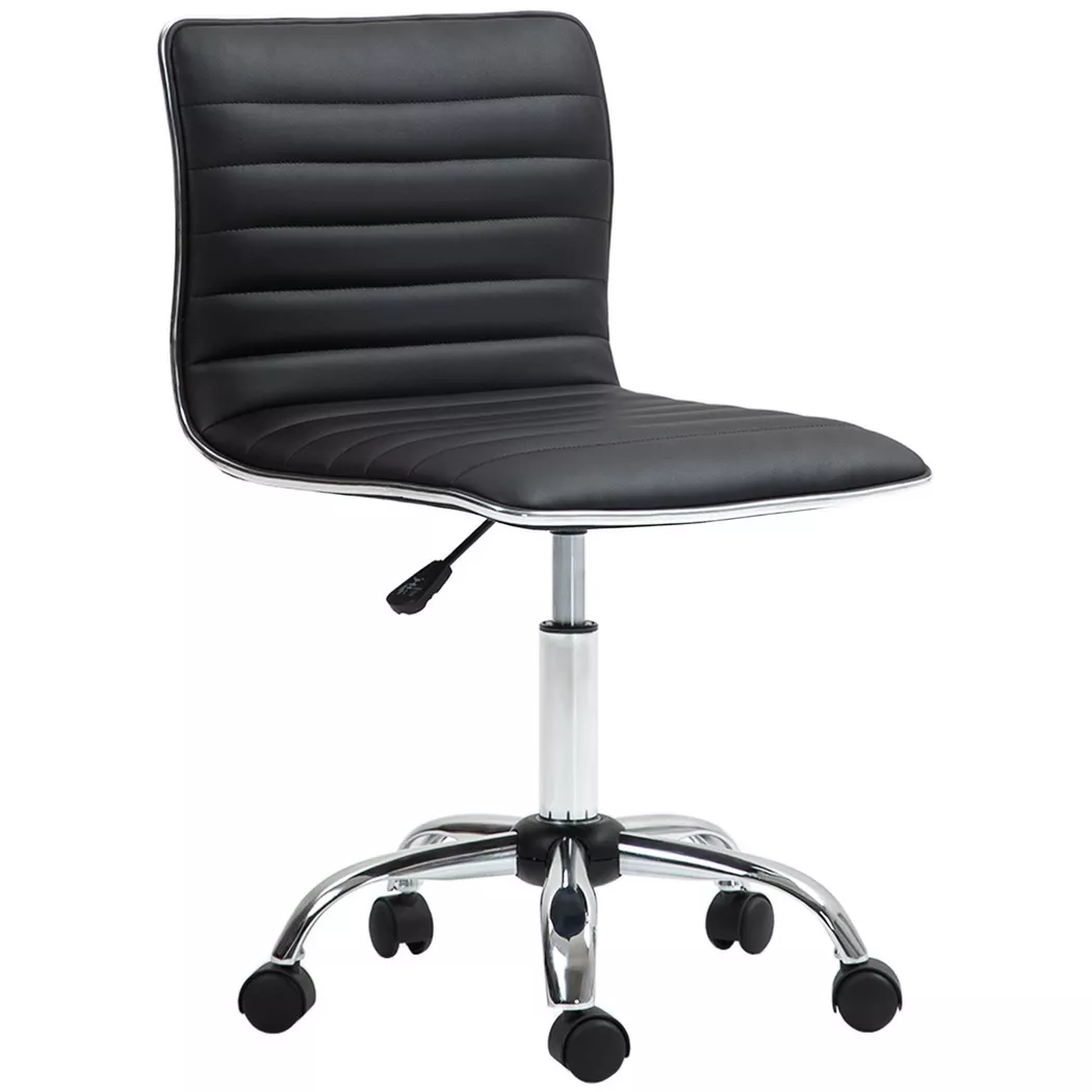 Northio – Bürostuhl mit Rückenlehne, höhenverstellbar Drehstuhl Rollen, Schreibtischstuhl bis 120 kg belastbar, für Arbeitszimmer, Büro, Schwarz, 48X52CM