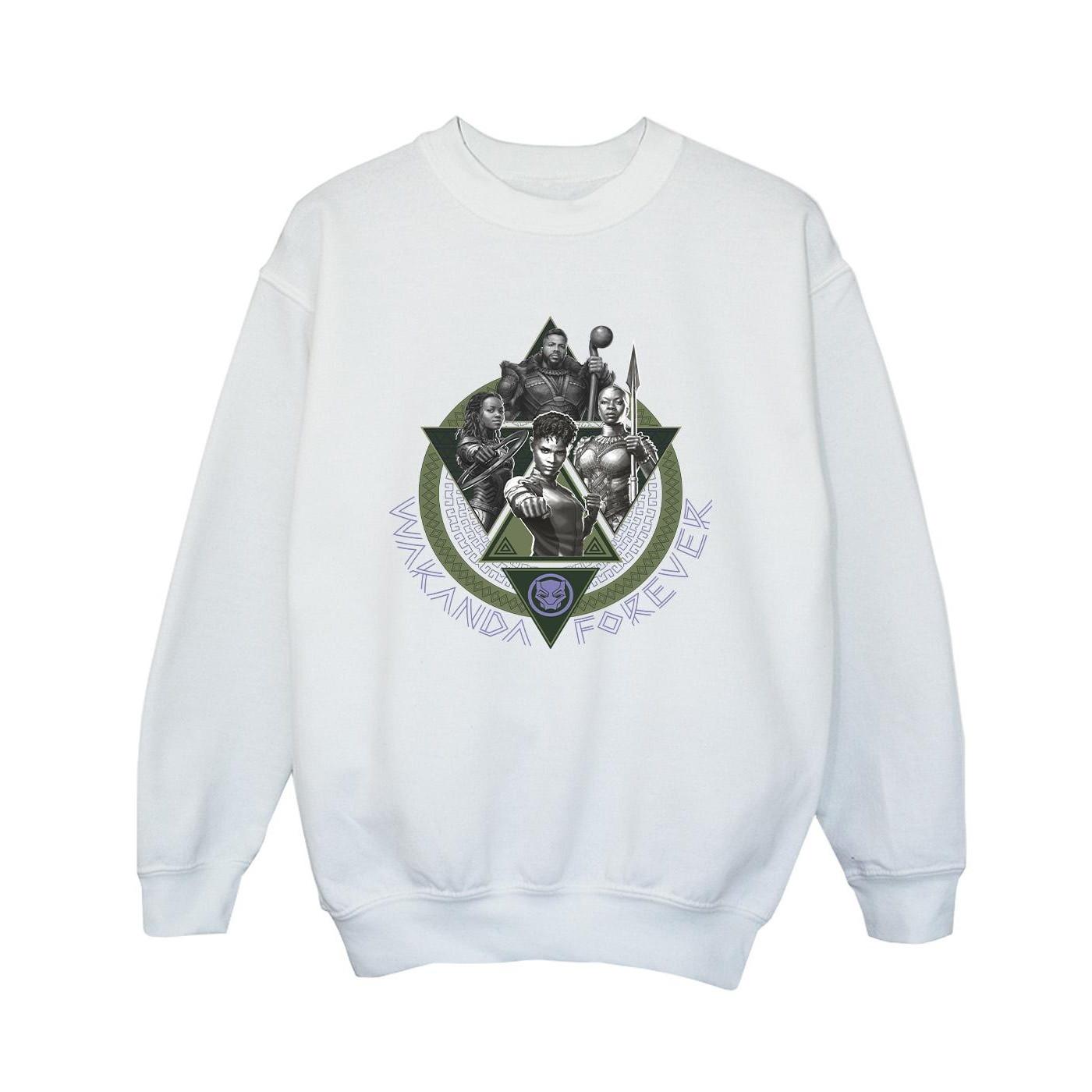 Image of Black Panther Wakanda Forever Group Ring Pose Sweatshirt Jungen Weiss 140/146