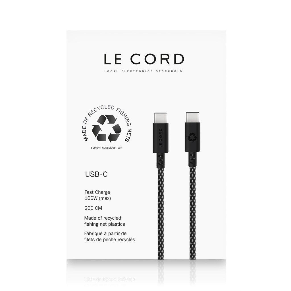 Le Cord  Ghost Net USB Sea (USB-C to USB-C) - Black 