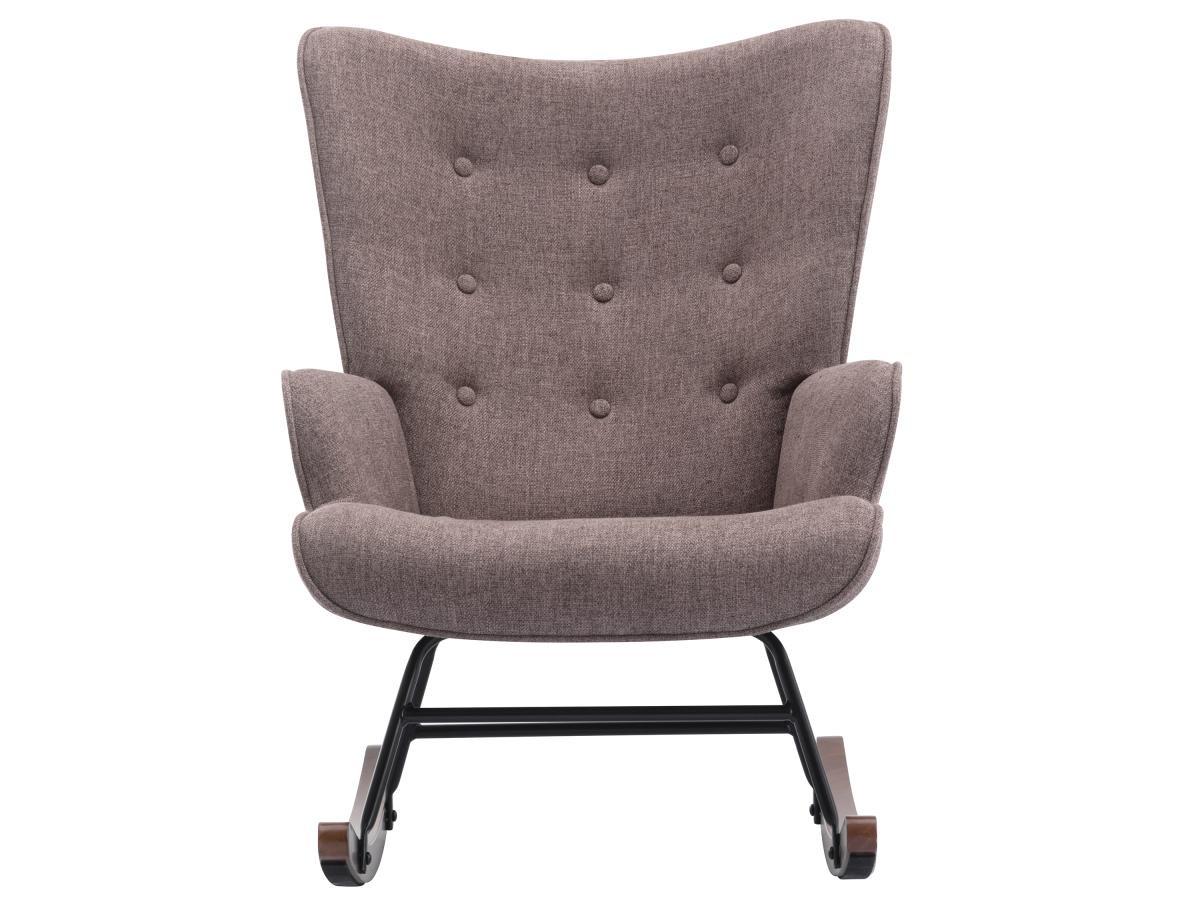 Vente-unique Fauteuil à bascule en tissu chiné taupe ELMINA II  