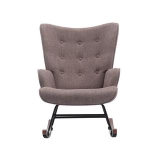 Vente-unique Fauteuil à bascule en tissu chiné taupe ELMINA II  