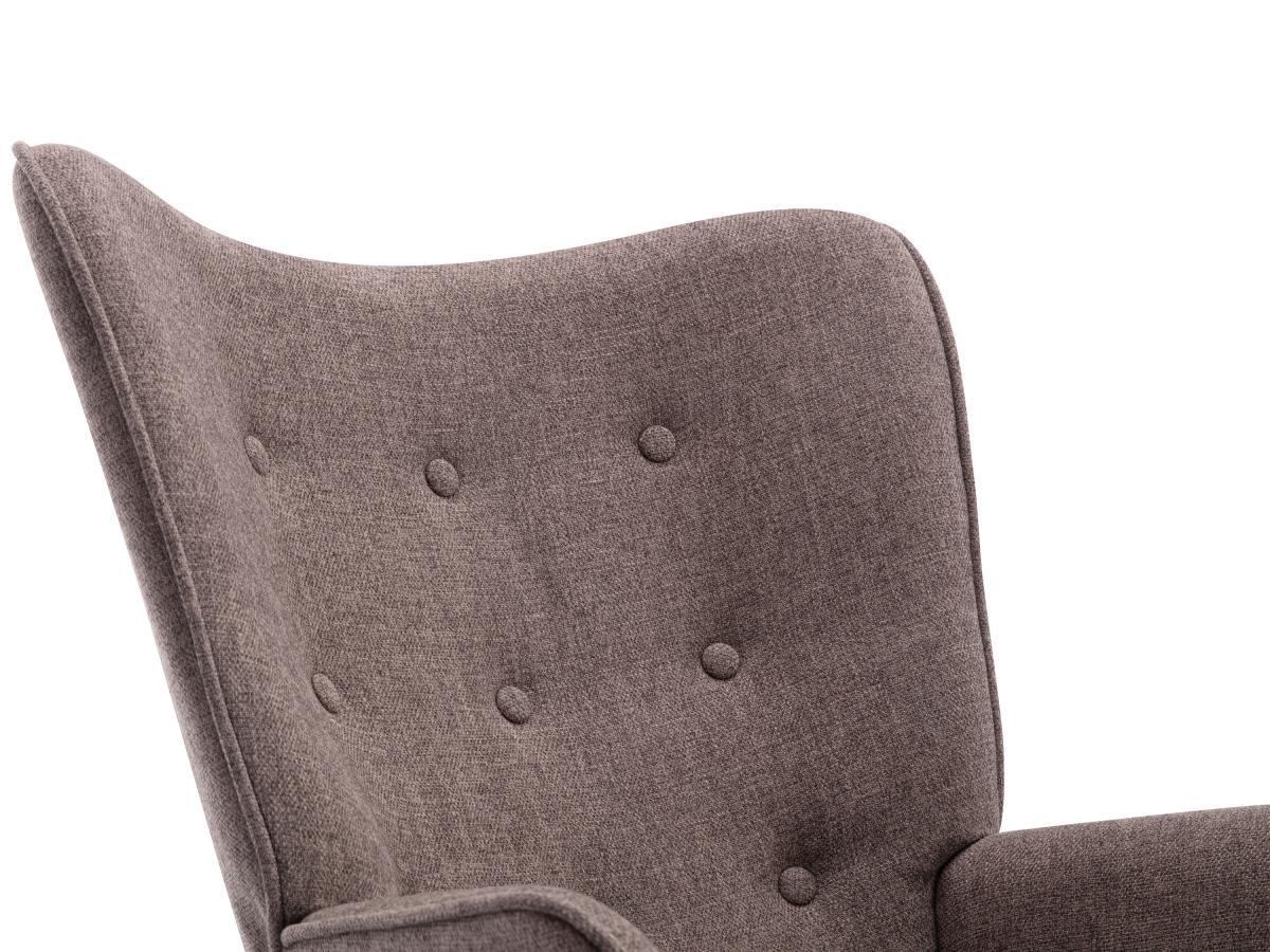 Vente-unique Fauteuil à bascule en tissu chiné taupe ELMINA II  