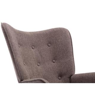 Vente-unique Fauteuil à bascule en tissu chiné taupe ELMINA II  