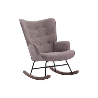 Vente-unique Fauteuil à bascule en tissu chiné taupe ELMINA II  