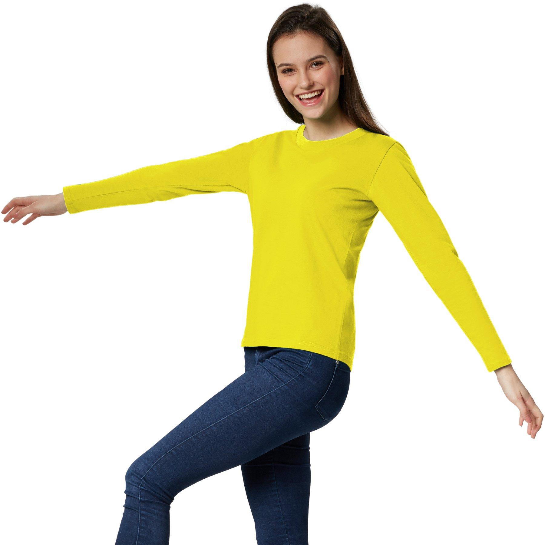 Image of Langarm-shirt Frauen Damen Gelb S