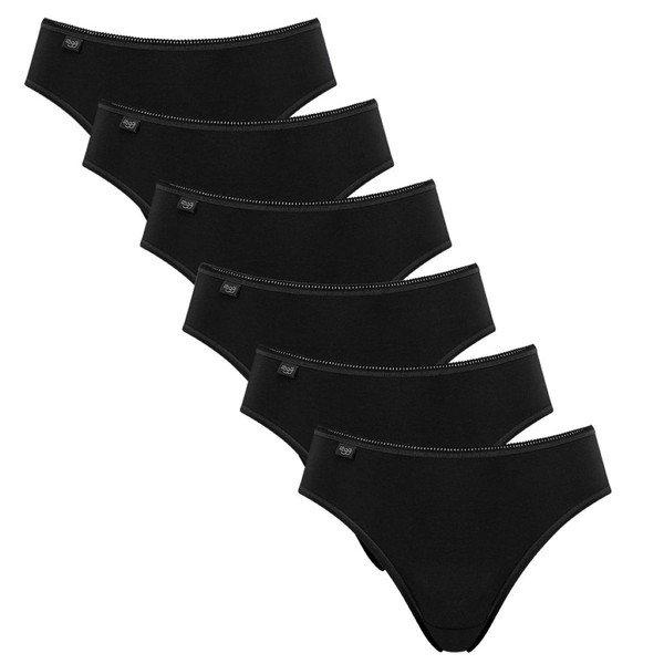 Image of 6er Pack 247 Cotton - Tai Slip Damen Schwarz 3XL