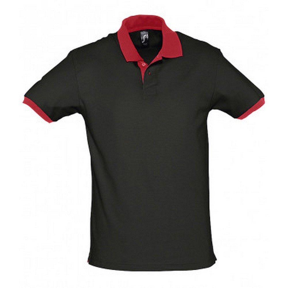 Image of Prince Pique Poloshirt In Kontrastfarben, Kurzarm Damen Schwarz XL