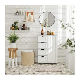 Pricenet Meuble de salle de bain 1 Porte 4 Tiroirs  