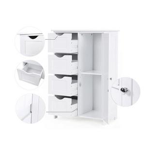 Pricenet Meuble de salle de bain 1 Porte 4 Tiroirs  