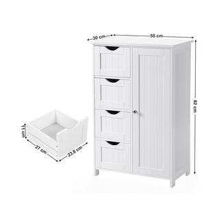 Pricenet Meuble de salle de bain 1 Porte 4 Tiroirs  