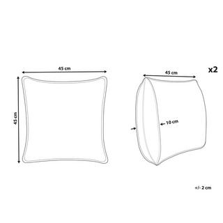 Beliani Dekokissen 2er Set aus Samtstoff Klassisch YUZURI  