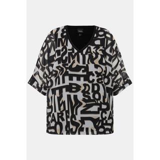 Ulla Popken Tunica Stampa Lettere Scollo a V Maniche 3/4  