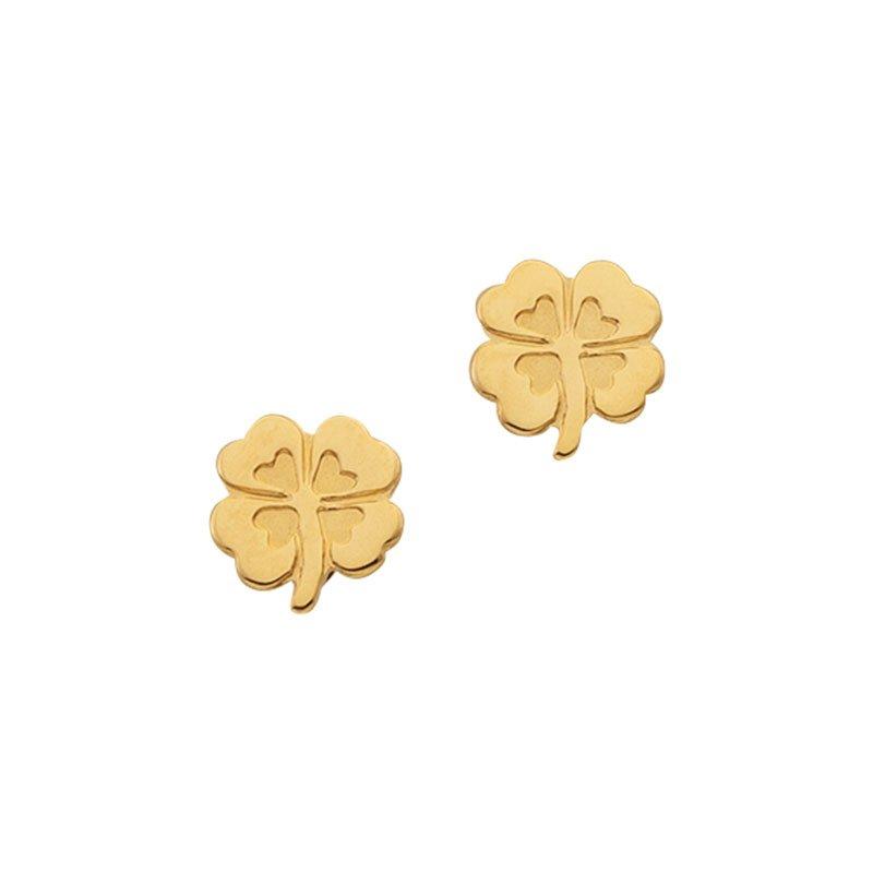 MUAU Schmuck  Clous d'oreilles or jaune 750, 6mm 