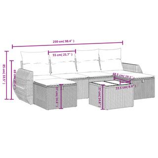 VidaXL Ensemble de canapés de jardin rotin synthétique  