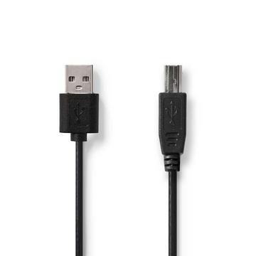Cavo USB | USB 2.0 | USB-A Maschio | USB-B Maschio | 480 Mbps | Nichelato | 3,00 m | Rotondo | PVC | Nero | Etichetta