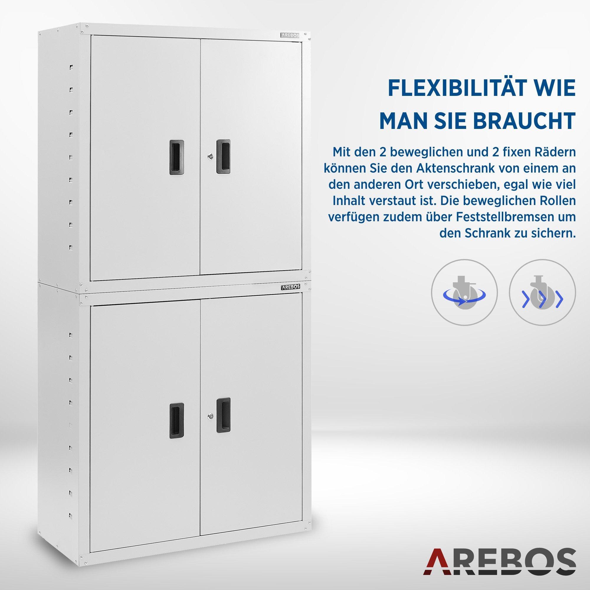 Arebos Aktenschrank Büroschrank Materialschrank Stahlschrank  