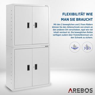 Arebos Aktenschrank Büroschrank Materialschrank Stahlschrank  