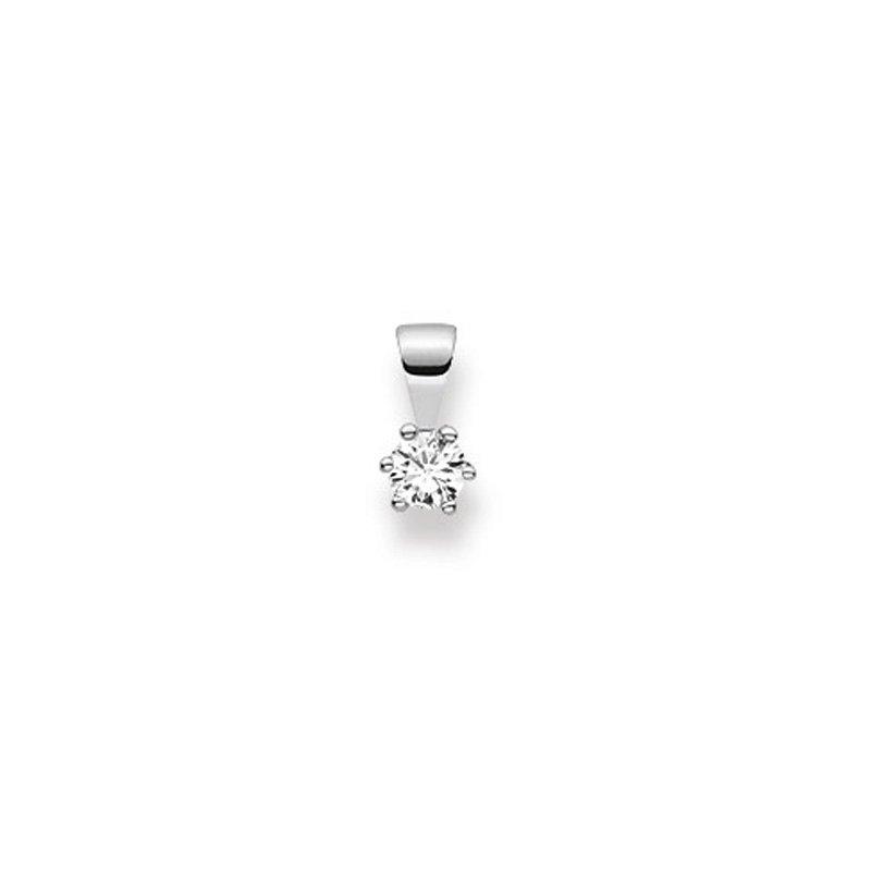 Image of Anhänger Weissgold 750 Diamant 0.02ct. 9x5mm Damen Silber ONE SIZE