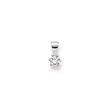 Pendentif or blanc 750 diamant 0,02ct. 9x5mm