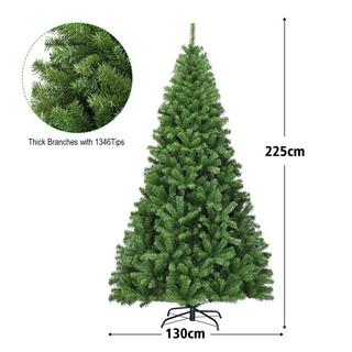 Northix Weihnachtsbaum 225 cm Künstlicher Tannenbaum mit Klappsystem 1346 Spitzen PVC Grün  