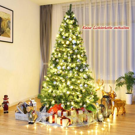 Northix Weihnachtsbaum 225 cm Künstlicher Tannenbaum mit Klappsystem 1346 Spitzen PVC Grün  