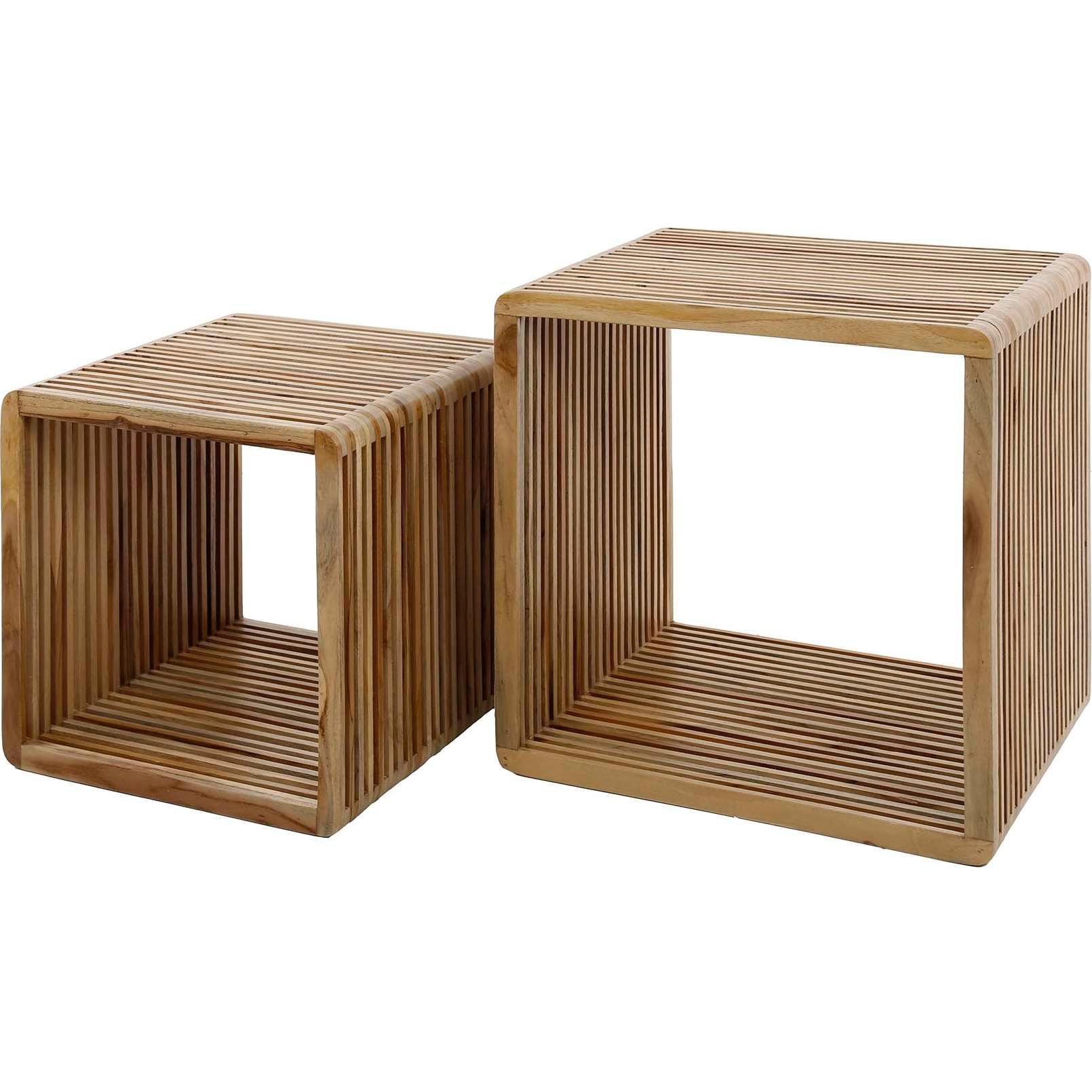 mutoni Couchtisch Rib Teak (2er-Set)  