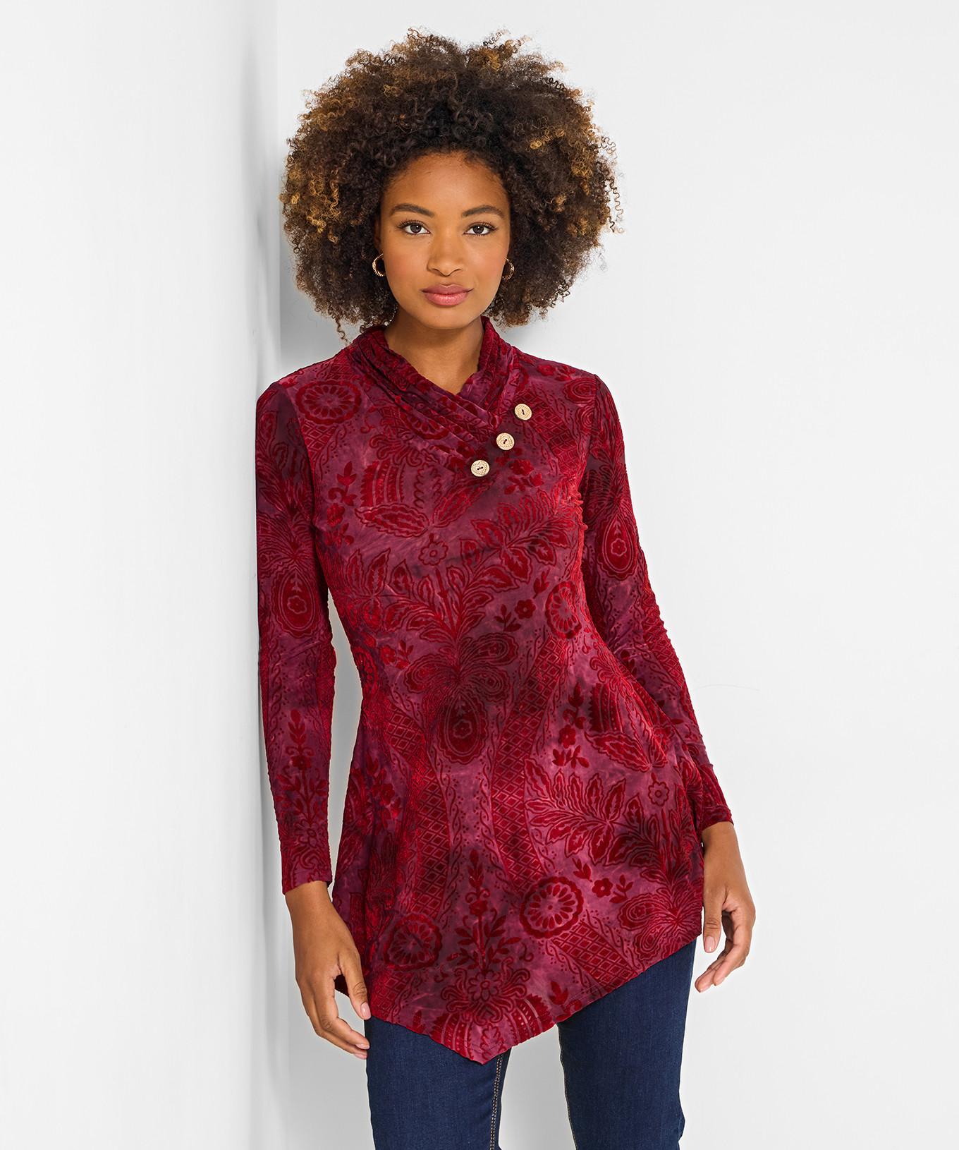 Joe Browns Tunica in Jersey Plissettata Scollo a V  