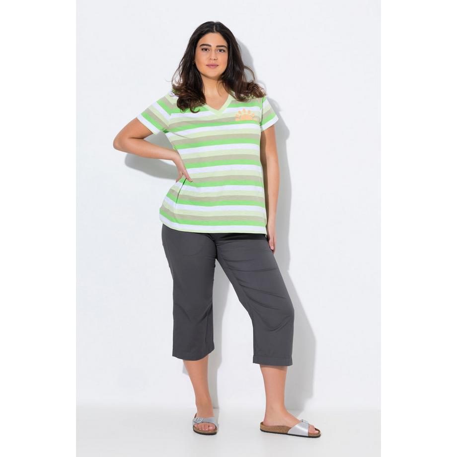 Ulla Popken Pantalon 7/8 Ruby Jambe Droite Taille Élastique  