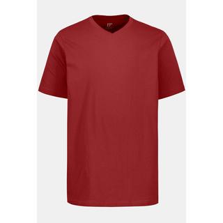 JP1880  T-shirt basic con scollo a V rosso borgogna 