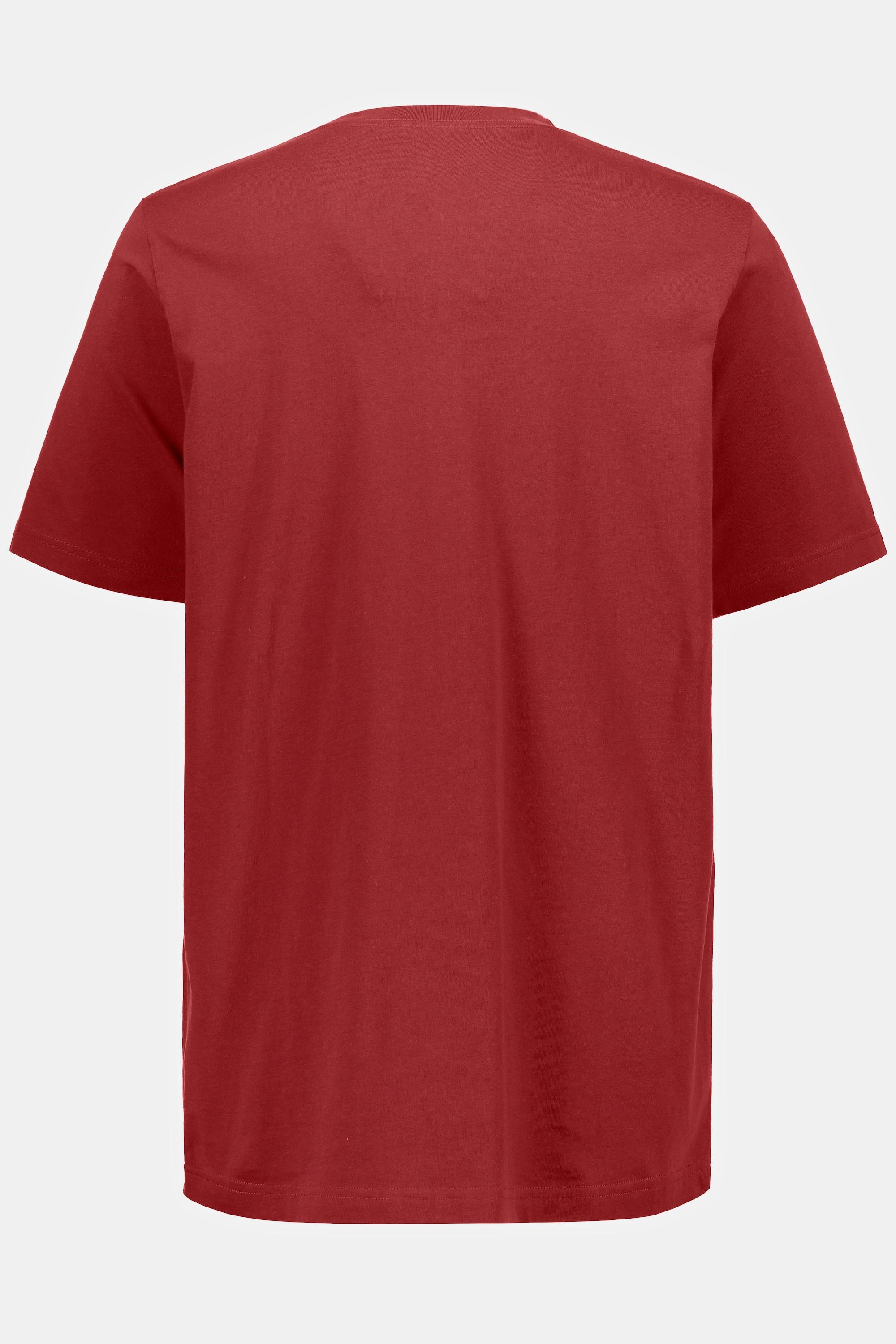 JP1880  T-shirt basic con scollo a V rosso borgogna 