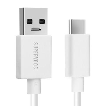 Oppo USB / USB-C 65W Kabel, Weiß 1m