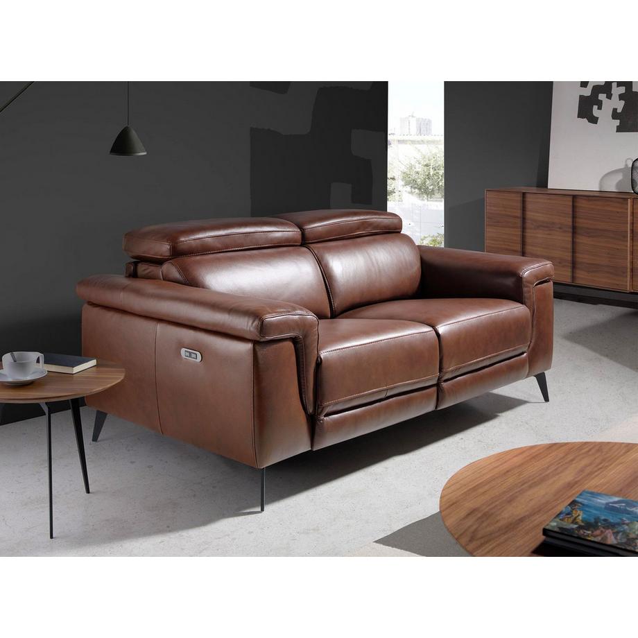 ANGEL CERDA Canapé de relaxation 2 places en cuir marron  